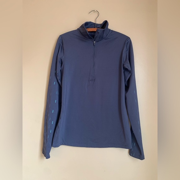 Nike pro Running Dri Fit blue Long Sleeve 1/4 Zip Pullover Size Large - Picture 1 of 7